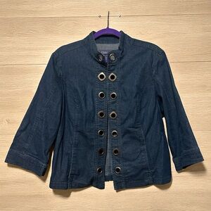 Baccini Blue Denim Jacket with Grommet Accents